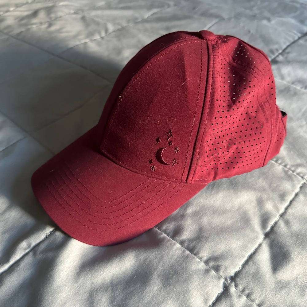 POPFLEX | Burgundy High Pony Hat with Crisscross Back | OS